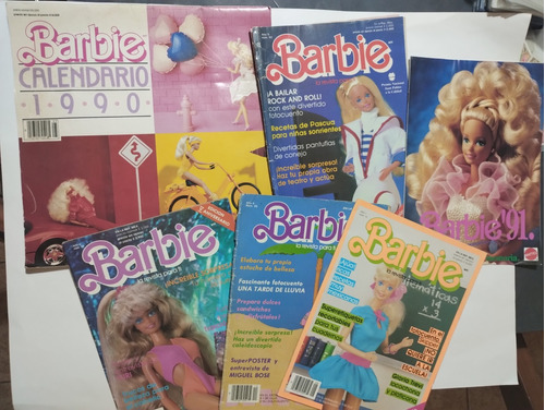 Vintage Barbie 5 Revistas Y Calendario 1990 