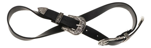 Cinturón De Mujer Vintage Con Doble Hebilla De Cuero Pu