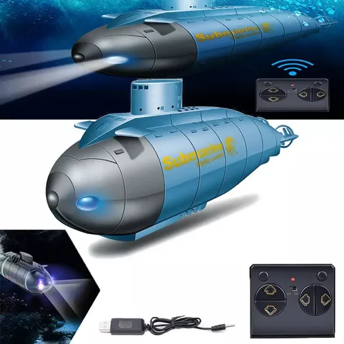Mini Submarino RC Eléctrico 2.4G – Impermeable Con Luces Y Control De 6 Canales – Juguete De Buceo Para Niños +8 Años