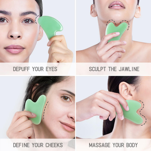 Juego De Herramientas Gua Sha De Piedra De Jade