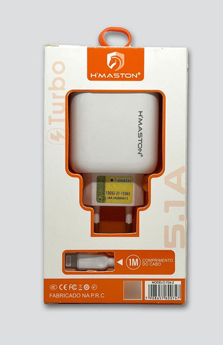 Carregador Rápido De Viagem H'maston Y24-2 iPhone E iPad