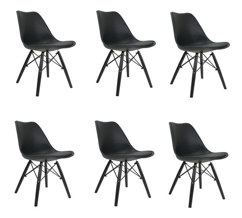 Imagem 1 de 6 de 06 Cadeira Saarinen Leda. Base Dsw Desing Preto