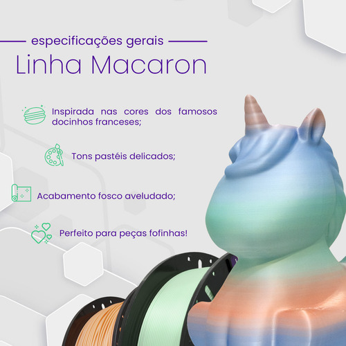 Filamento Pla Macaron Velvet Azul 1kg Impressão Peças 3d