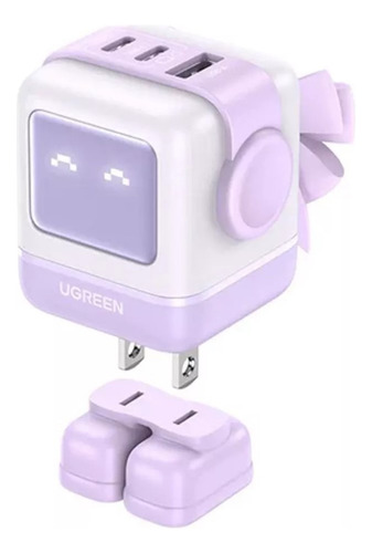 Ugreen Nexode Cargador Rápido Gan 65w 3 Puertos Usb Púrpura