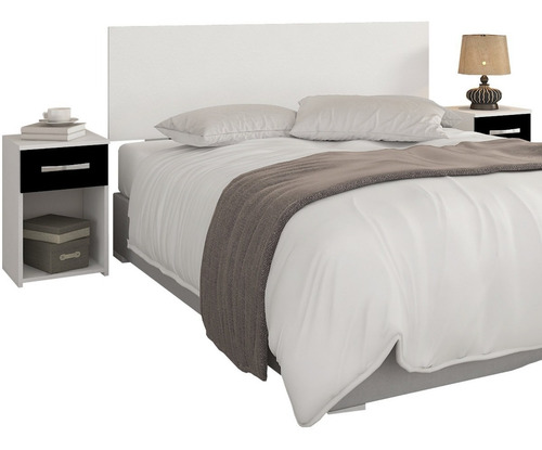 Respaldo Con Mesa De Luz Sommier Cabecera Sommier 2 Cajones