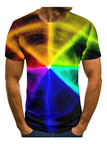 Camiseta W Para Hombre, Manga Corta, Estampado Abstracto, 3d