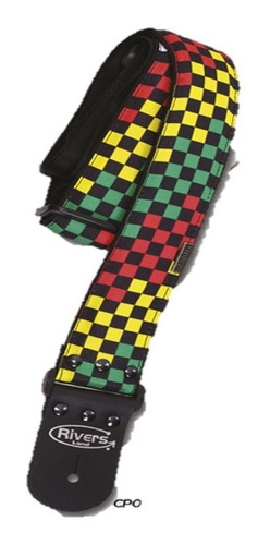 Strap Taly Rivers Para Bajo-guitarra Cuadros De Colores