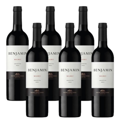 Vino Benjamin Malbec X 750 Ml X 6 Unidades