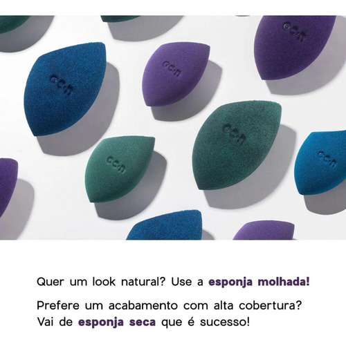 Esponja Maquiagem Flat Blend Roxa Hidrófila Sem Látex Océane
