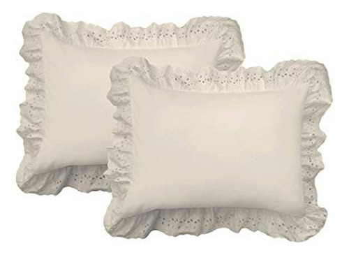 Ideas Frescas Ojal Shams Set, 2-pack, Rey, Marfil.