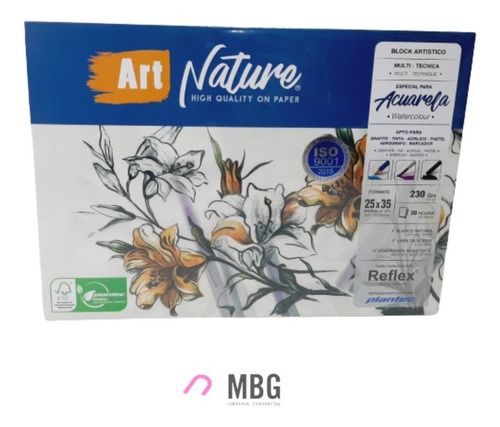 Imagen 3 de 5 de Block Art Nature Plantec 25x35 230gr 20 Hojas Multi-tecni