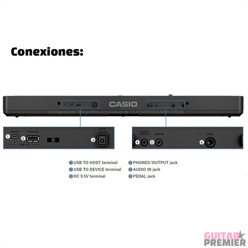Teclado Casio Ct-s400 Sensitivo Usb Funda Fuente Pie Pedal