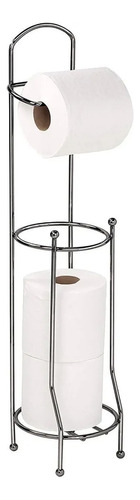 Soporte Organizador Metalico Rollos Papel Higienico Baño Color Plata