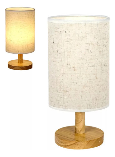 Lámpara De Mesa Con Luz Nocturna Usb, Pantalla De Tela
