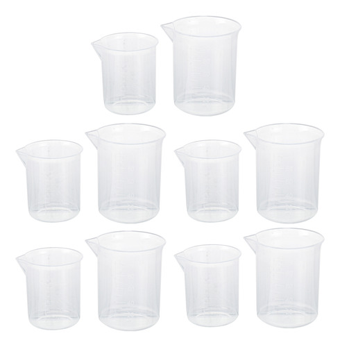 Juego De 10 Vasos Medidores De Polipropileno, 100 Ml, 50 Ml,