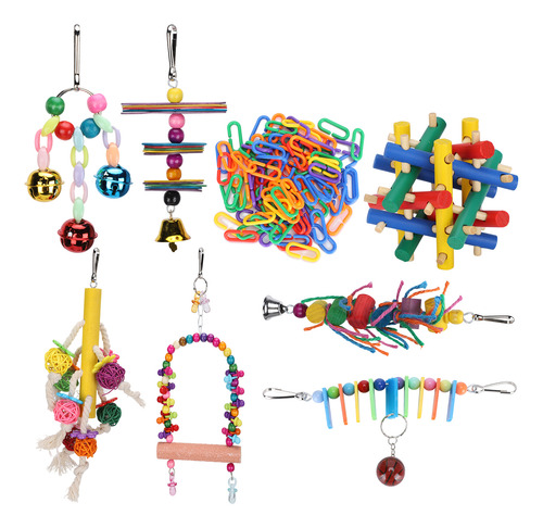 Bloques De Madera Para Morder, 8 Unidades, De Bird Swing Toy
