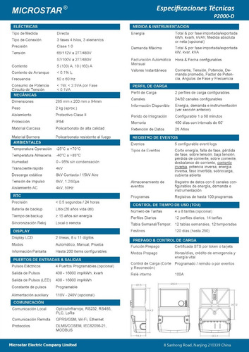 Imagen 3 de 3 de Contador Medidor Bidireccional Trifásico 120-220/480v P2000