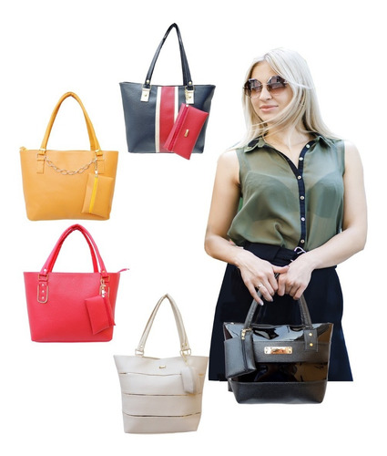 Imagen 1 de 10 de Bolsas Para Dama Económicas Mayoreo 5 Bolsos Mujer Calidad
