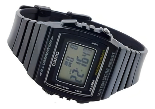 Reloj Casio Original Hombre W-215h-1av 50m Fecha Color De La Malla Negro Color Del Fondo Gris