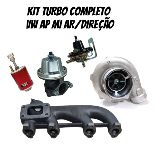 Kit Turbo Vw Ap Mi Ar E Direção Deslocado Com Turbina