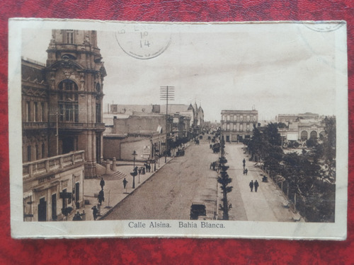 Bahia Blanca Calle Alsina - Sastreria 1913 Postal 