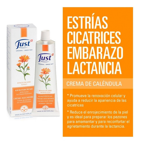 Imagen 4 de 8 de Crema Calendula 100g Swiss Just Producto Original