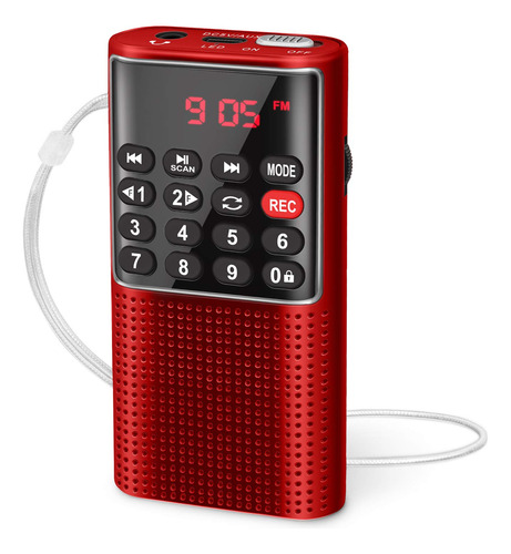 Prunus J-328 Mini Radio Fm Portatil Bolsillo Mp3 Walkman Sd