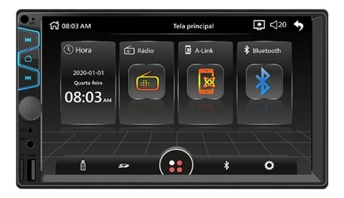Radio Multimidia Tela 7polegada Roadstar Rs404br Bluetooth