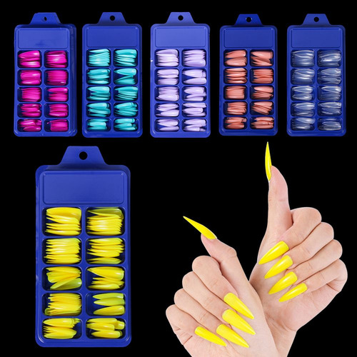 Dicas De Unhas Postiças De Estilete Comprido Diy, Unhas Post