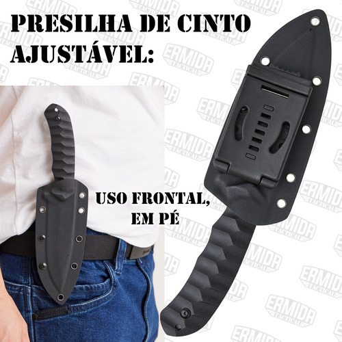 Faca Prowl + Bainha Kydex Cinto : Invictus Full Tang Defesa