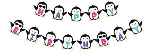 Banderin De Pingüino Para Fiestas De Cumpleaños. Marca Pyle