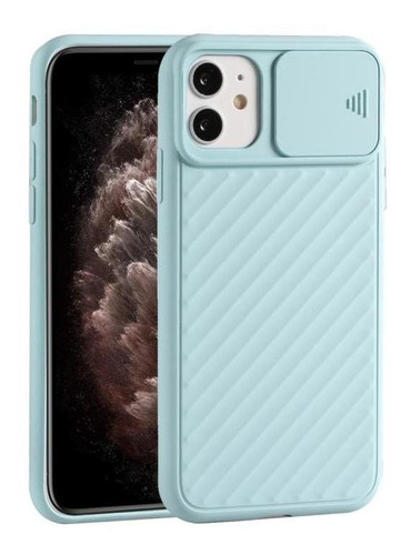 Carcasa Con Protector De Cámara Celeste Para iPhone 11 Pro