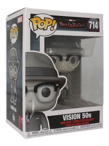 Funko Pop Vision 50s Wanda 714 Marvel Blanco Caja Lastimada
