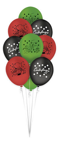 Balão Lady Bug Core Regina Festas - 25un