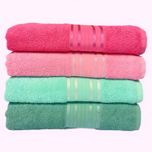 Kit 4 Toalhas De Banho Sarah Algodão Alta Absorção Cor Verde-claro