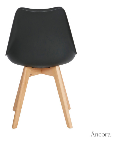 Set De 4 Sillas Áncora De Comedor Tulip Acolchadas Negras
