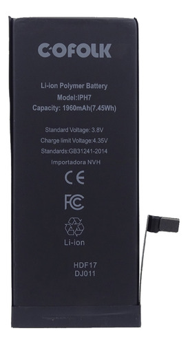 Bateria Para iPhone 7 + Pegamento Elastico Marca Cofolk