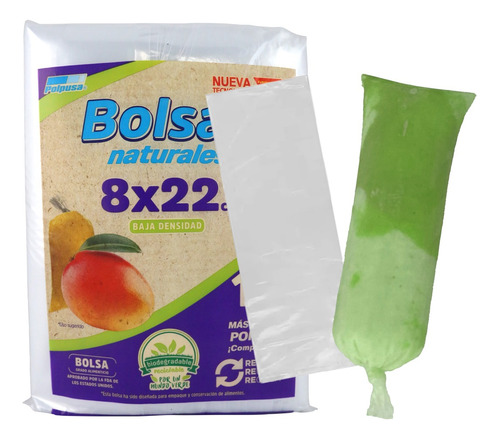 25 Kg Bolsas Naturales Biodegradables Para Bolis 8 X 22 Cm