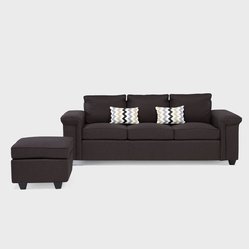 Sofá Cottoni 3 Cuerpos Sicilia + 1 Pouf Tela
