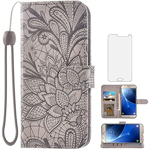 Funda Para Samsung Galaxy J7 2016 Gris Lace Plastico