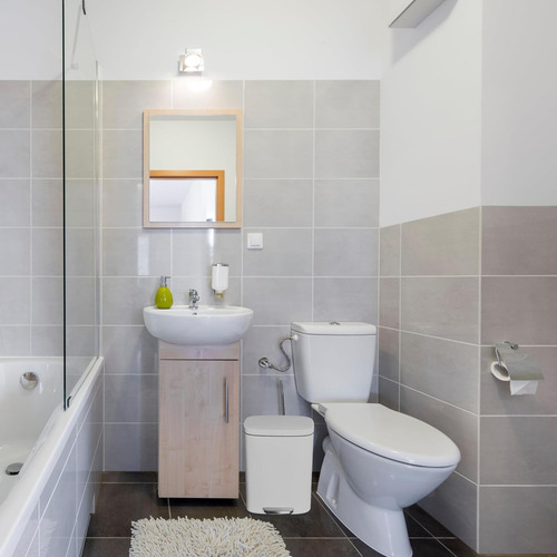 Bote De Basura Baño Cesto Acero Inoxidable Wbs007-12bco Color Blanco