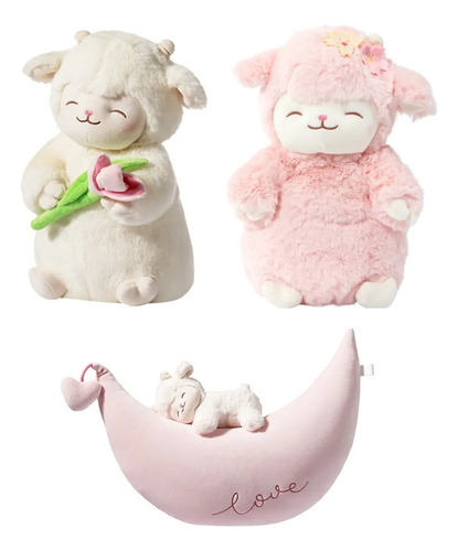 Ed 3 Unidades Corderito Tulipán Cordero Peluche Felpa Tik To