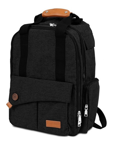 Mochila Maternal Carestino Roma Negro Melange Completo