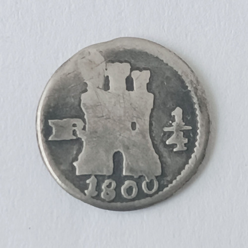 Moneda Colombia Cuartillo 1/4 De Real 1800 Nuevo Reino Plata