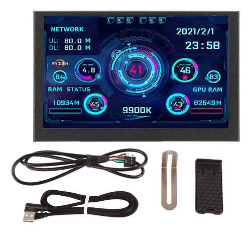Panel De Sensores Para Pc, Monitor De Datos De Cpu, Usb C Ti