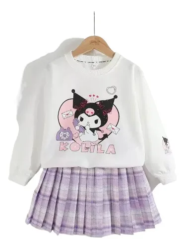 comprar Yy Conjunto De Blusas Y Falda Kuromi For Niñas Pequeñas,