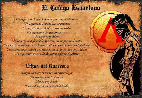 Cuadro Código Espartano - Ethos Del Guerrero Espartano