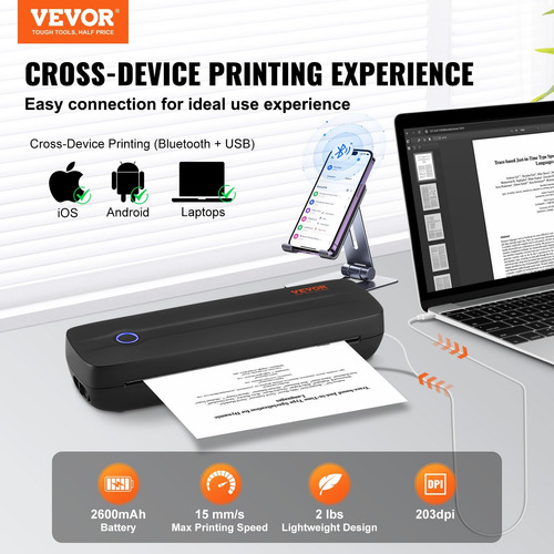 Impresora Portátil Sin Tinta C/bluetooth Para Papel Térmico.