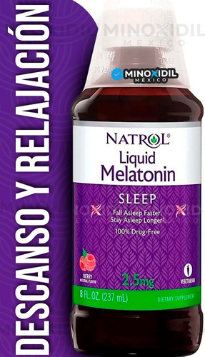 Natrol Melatonina Liquida 2.5 Mg Absorción Inmediata 237ml Sabor Berry