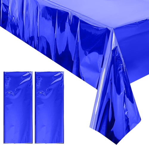 Mantel Metalizado Azul X2 Unidades Excelente Calidad 